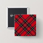 Royal Stewart tartan red black plaid Vierkante Button 5,1 Cm (Voorkant /achterkant)