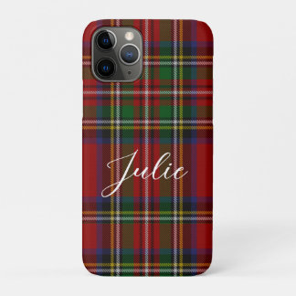 Royal Stewart Tartan Red Green Pattern iPhone 11 Pro Hoesje