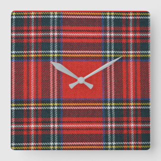 Royal Stewart Tartan Square Wall klok