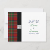 Royal Stuart Tartan Keltische Bruiloft Reactie Kaa RSVP Kaartje (Voorkant)