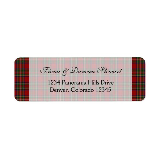 Royal Stuart Tartan Retouradreslabel Etiket (Voorkant)