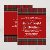 Royal Stuart Tartan Robbie Burns Night Invitation Kaart (Voorkant / Achterkant)