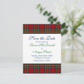 Royal Stuart Tartan Wedding Enregistrer la carte D (Debout devant)