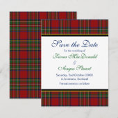 Royal Stuart Tartan Wedding Enregistrer la carte D (Devant / Derrière)