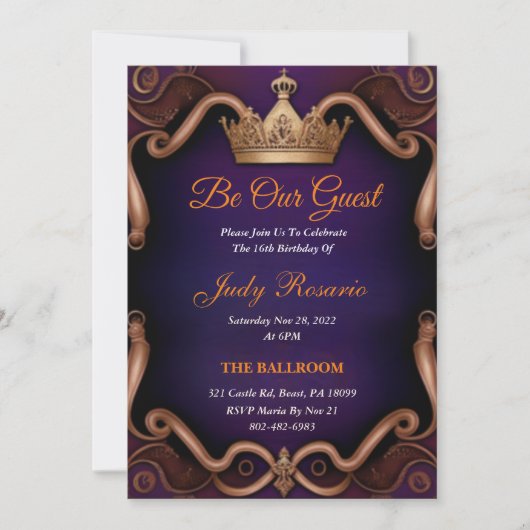 Royal Sweet 16 Invitations (Devant)