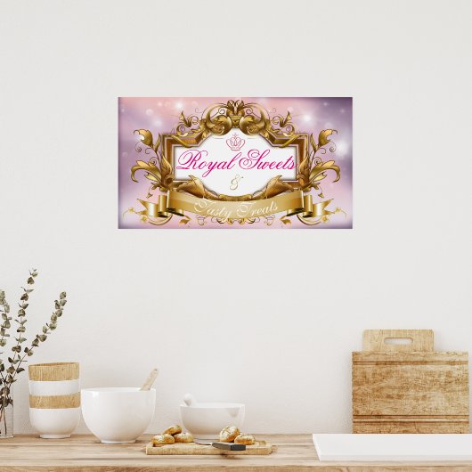 Royal Sweets|Roze & Gold Elegant Poster (Keuken)