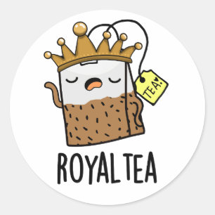 Royal-tea Funny Tea Pun Ronde Sticker