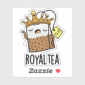 Royal-tea Funny Tea Pun Sticker (Vel)
