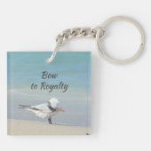 Royal Tern Bow tegen Royalty Fun Beach Sleutelhanger (Achterkant)