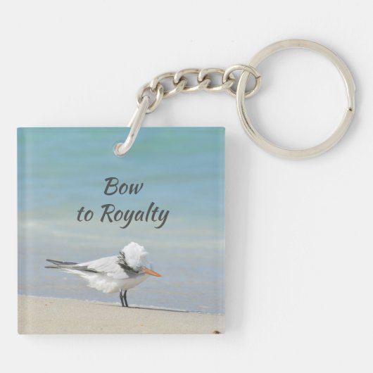 Royal Tern Bow tegen Royalty Fun Beach Sleutelhanger (Achterkant)