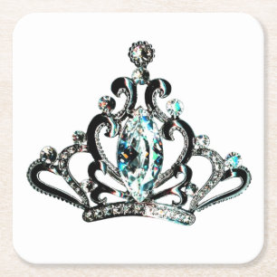 "Royal Tiara Vierkante Kartonnen Onderzetter