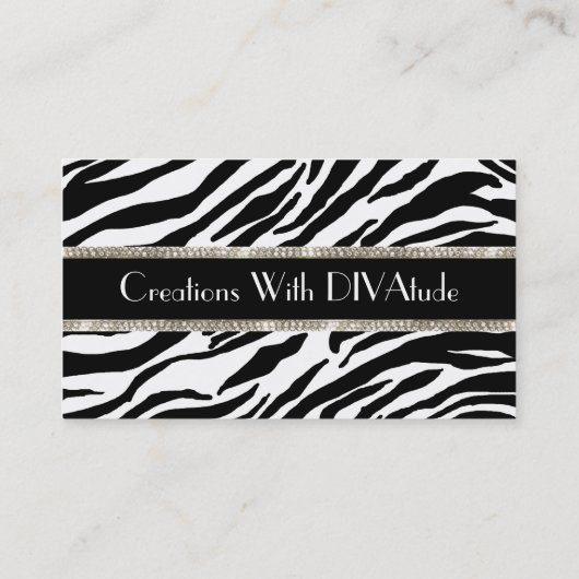 Royal Tiara Zebra Carte de visite d'impression (Dos)
