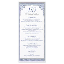 Royal Turkish Wedding Menu Kaart