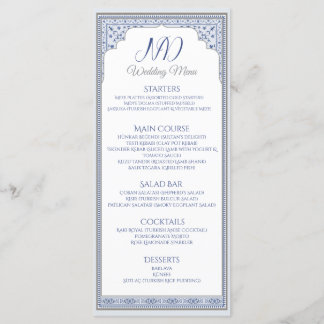 Royal Turkish Wedding Menu Kaart