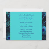 Royal Turquoise Blue Peacock Invitations de mariag (Dos)