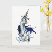 Royal Unicorn Verjaardag Kaart (Gele Bloem)