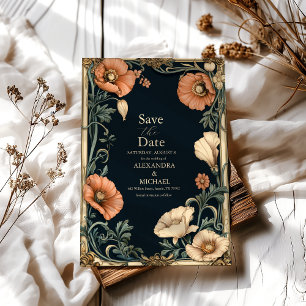 Royal Victoriaans bruiloft grillige bloemenbruilof Save The Date