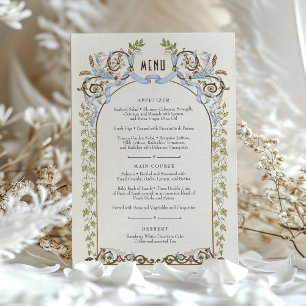 Royal Victoriaans Elegantie Waterverf Menu Kaart