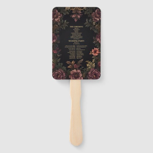 Royal Victoriaans Floral Gothic bruiloft Handwaaier (Achterkant)