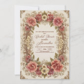 Royal Victoriaans Floral Ornamenten Vrijgezellenfe Kaart (Voorkant)