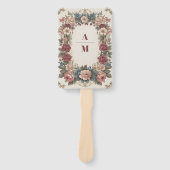 Royal Victoriaans grillige bloemenbruiloft Handwaaier (Voorkant)