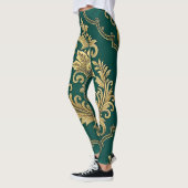 Royal Victorian Seamless Pattern – Golden Ornament Leggings (Links)