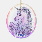 Royal Violet Unicorn Keramisch Ornament (Links)
