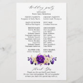Royal Violet violet or Floral Wedding Programme (Dos)