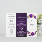 Royal violet violet or Mariage Tri-fold Programme (Debout devant)