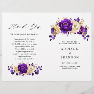 Royal violet violet or programme de mariage botani