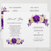 Royal violet violet or programme de mariage botani (Devant / Derrière)