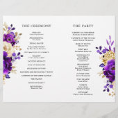 Royal violet violet or programme de mariage botani (Dos)