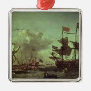 Royal Visit to the Fleet, 5 juni 1672 Metalen Ornament