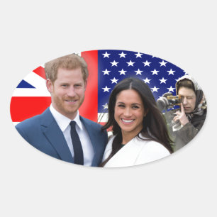 Royal Wedding Harry en Meghan Secret Admirer Ovale Sticker
