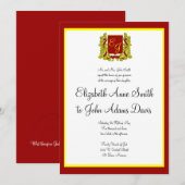 Royal Wedding Invitation Red en Gold Kaart (Voorkant / Achterkant)