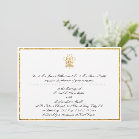 Royal Wedding Invitation Replica | UK Londen Kaart (Staand voorkant)