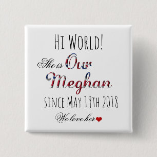 Royal Wedding Meghan Markle Prince Harry 19 mei Vierkante Button 5,1 Cm