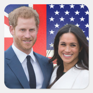 Royal Wedding Prince Harry en Meghan Markle Vierkante Sticker