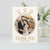 Royal Wedding Ring Dank u kaart met foto (Staand voorkant)
