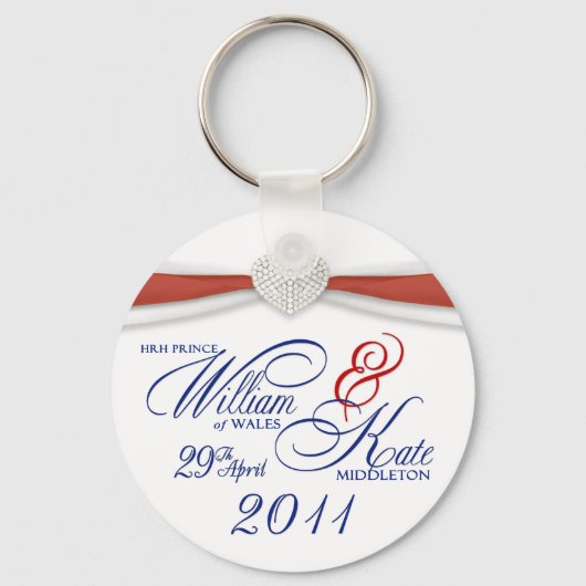 Royal Wedding Souvenir - William & Kate Key Rings Sleutelhanger (Voorkant)