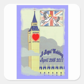 Royal Wedding Vierkante Sticker