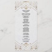 Royal White Gold Great Gatsby Programme de mariage (Dos)