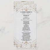 Royal White Gold Great Gatsby Programme de mariage (Devant / Derrière)