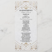 Royal White Gold Great Gatsby Programme de mariage (Devant)