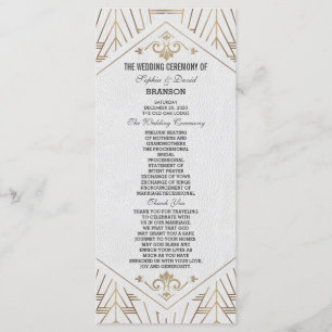 Royal White Gold Great Gatsby Programme de mariage