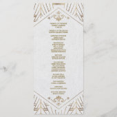 Royal White Gold Great Gatsby Programme de mariage (Dos)