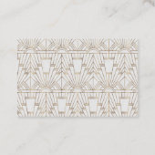 Royal White Gold Great Gatsby Wedding Website Visitekaartje (Achterkant)