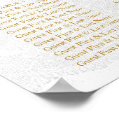 Royal White Gold Lace Seating Chart Poste Poster (Hoek)