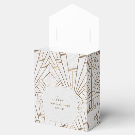 Royal White Goud Great Gatsby Bruiloft Bedankdoosjes (Geopend)