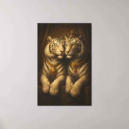 Royal White Tiger Couple • Fine Art Canvas (Voorkant)